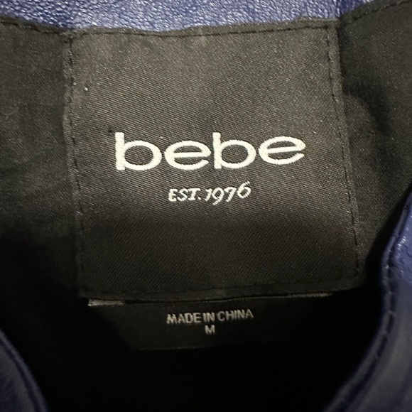 Bebe Blue 100% Leather Jacket size M - Picture 2 of 9